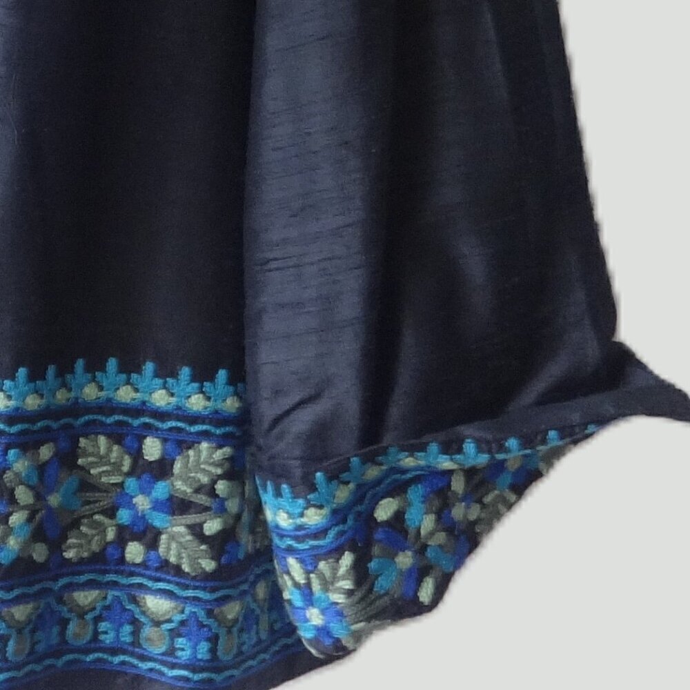 Norm Thompson Silk Black and Blue Floral Blazer 2x - Picture 16 of 16